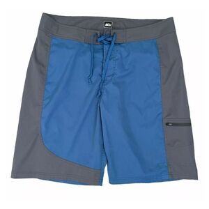 REI Mens Size‎ s Small Swim Trunks Board Shorts Outdoor Unlined Blue And Gray